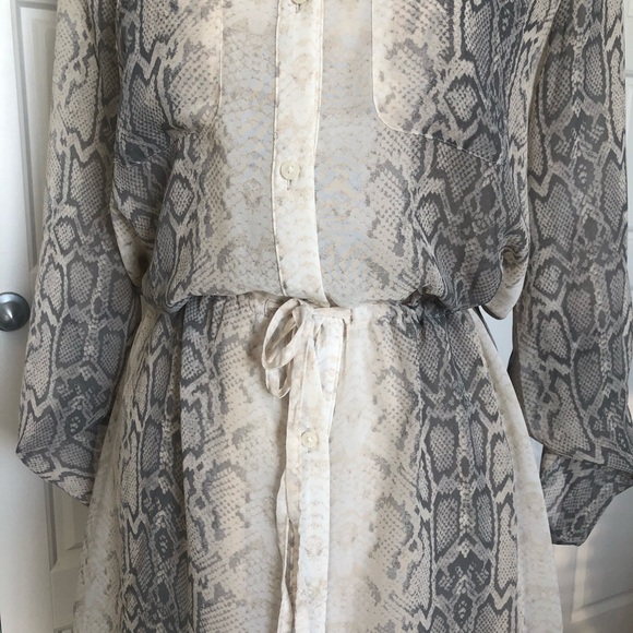 Snakeskin Print Shirt Dress - Picture 2 of 7